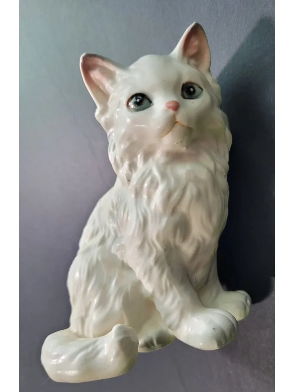 Set 3‎ Vintage Lefton Fluffy White Persian Kitten Cat Figurines Japan Porcelain
